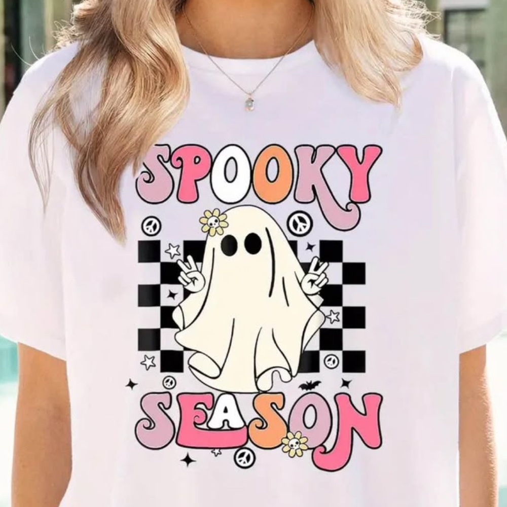 Spooky Season Graphic Tee - White